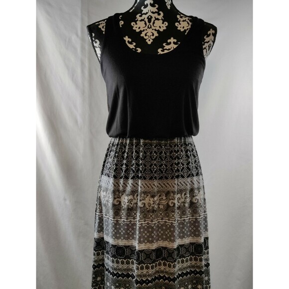 Derek Heart Summer Sleeveless Tank Long Maxi Dress Floral Black/White Size Small - Picture 4 of 12